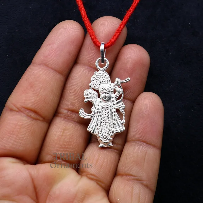 TRIBAL ORNAMENTS Necklaces 925 sterling silver vintage Antique stylish Hindu idol Krishna shrinath ji Pendant amazing design stunning pendant gifting jewelry nsp565 TRIBAL ORNAMENTS Necklaces 925 sterling silver vintage Antique stylish Hindu idol Krishna shrinath ji Pendant amazing design stunning pendant gifting jewelry nsp565