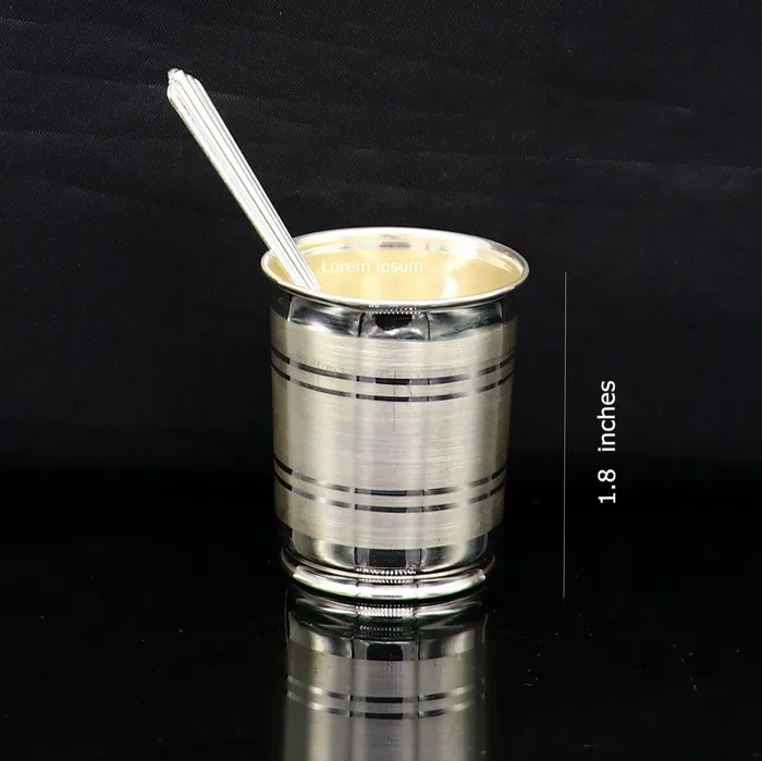 TRIBAL ORNAMENTS Necklaces 999 fine silver handmade watermilk Glass tumbler silver flask baby kids silver small cup utensils stay healthy from bacteria sv195