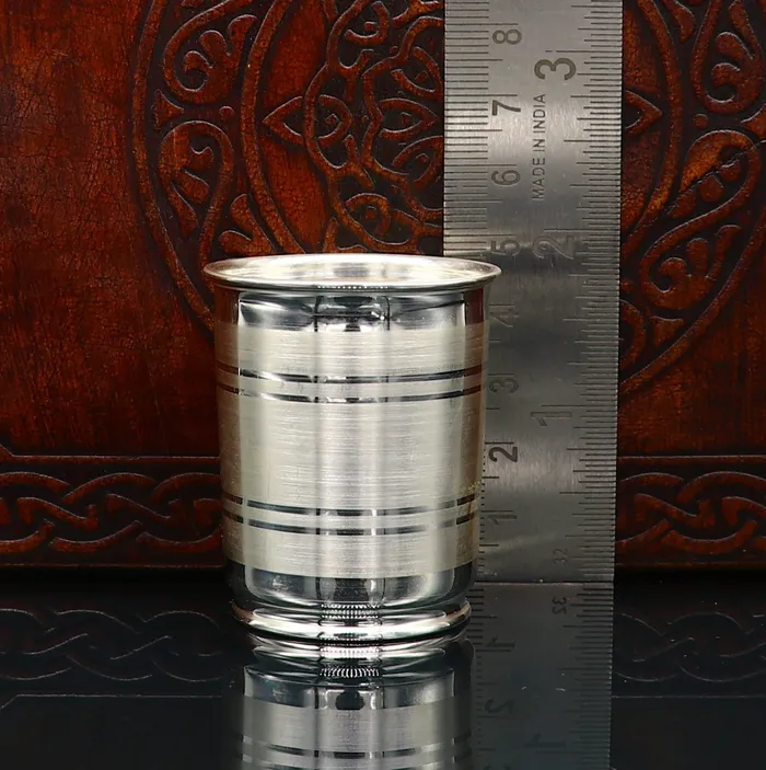 TRIBAL ORNAMENTS Necklaces 999 fine silver handmade watermilk Glass tumbler silver flask baby kids silver small cup utensils stay healthy from bacteria sv195