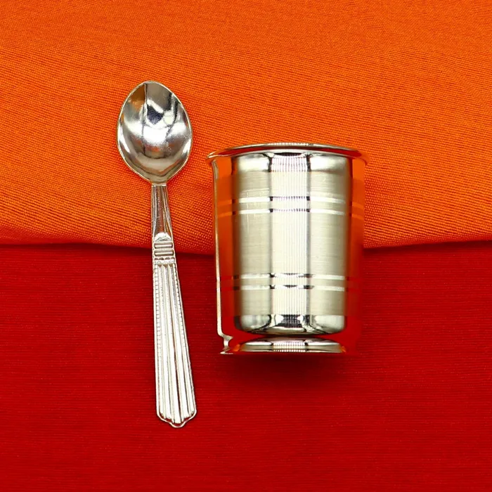 TRIBAL ORNAMENTS Necklaces 999 fine silver handmade watermilk Glass tumbler silver flask baby kids silver small cup utensils stay healthy from bacteria sv195