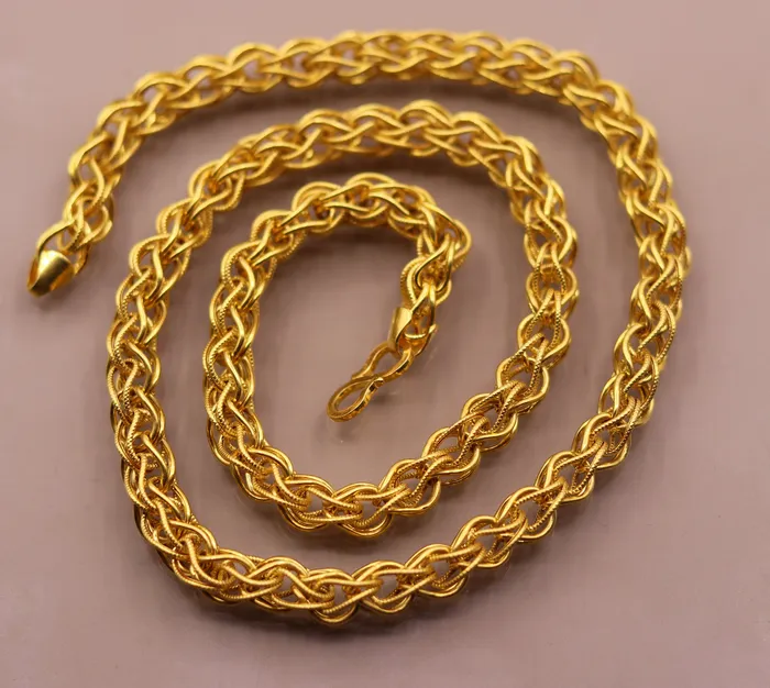 TRIBAL ORNAMENTS Necklaces Authentic 22kt yellow gold handmade byzantine chain necklace with gorgeous antique design 20 inhes chain ch184