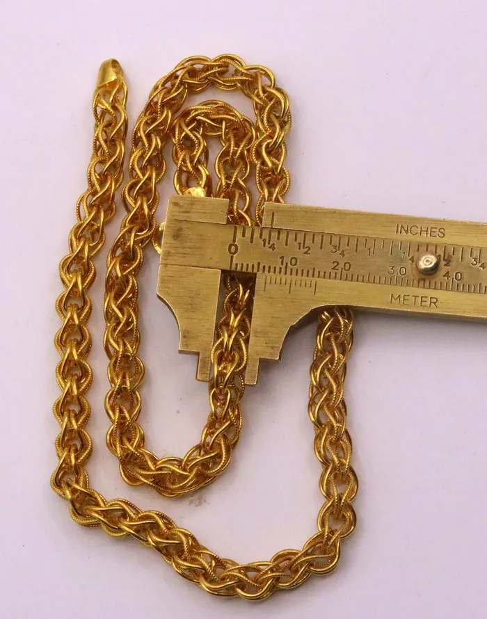 TRIBAL ORNAMENTS Necklaces Authentic 22kt yellow gold handmade byzantine chain necklace with gorgeous antique design 20 inhes chain ch184