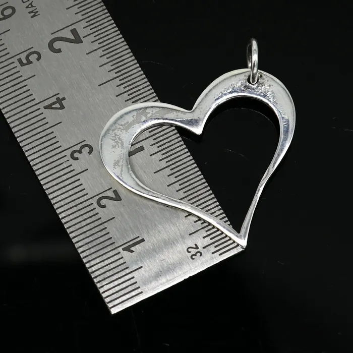 TRIBAL ORNAMENTS Necklaces Handmade solid 925 sterling silver heart pendant excellent unique design stylish unisex personalized gift pendant jewelry from india ssp521