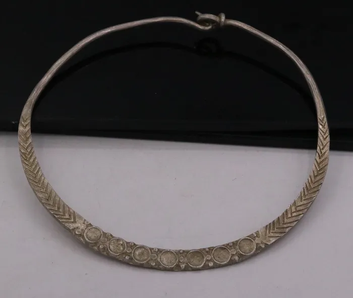 TRIBAL ORNAMENTS Necklaces Indian Traditional Vintage antique solid silver old baby necklace silver choker necklace ethnic tribal jewelry from Rajasthan india osn11 TRIBAL ORNAMENTS Necklaces Indian Traditional Vintage antique solid silver old baby necklace silver choker necklace ethnic tribal jewelry from Rajasthan india osn11