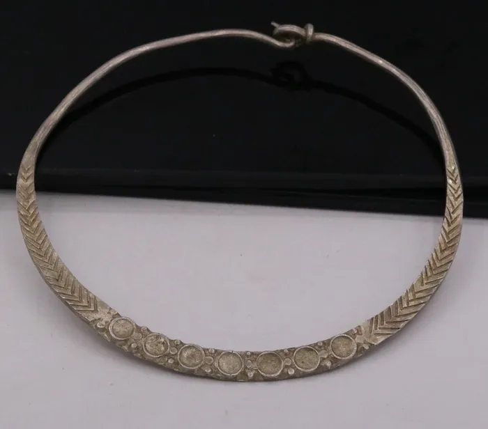 TRIBAL ORNAMENTS Necklaces Indian Traditional Vintage antique solid silver old baby necklace silver choker necklace ethnic tribal jewelry from Rajasthan india osn11 TRIBAL ORNAMENTS Necklaces Indian Traditional Vintage antique solid silver old baby necklace silver choker necklace ethnic tribal jewelry from Rajasthan india osn11