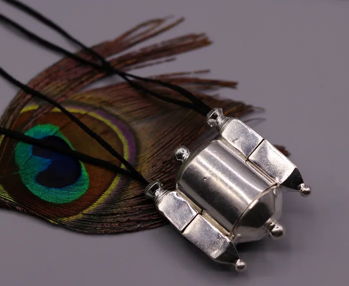 TRIBAL ORNAMENTS Necklaces vintage design handmade sterling silver gorgeous unique lord shiva lingam box container pendant tribal jewelry for belly dance nsp113