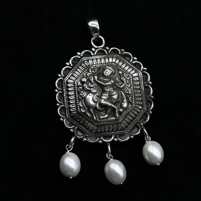 TRIBAL ORNAMENTS Necklaces Vintage trendy 925 sterling silver handmade Krishna with cow pendant amazing stylish unisex pendant locket personalized jewelry ssp579 TRIBAL ORNAMENTS Necklaces Vintage trendy 925 sterling silver handmade Krishna with cow pendant amazing stylish unisex pendant locket personalized jewelry ssp579