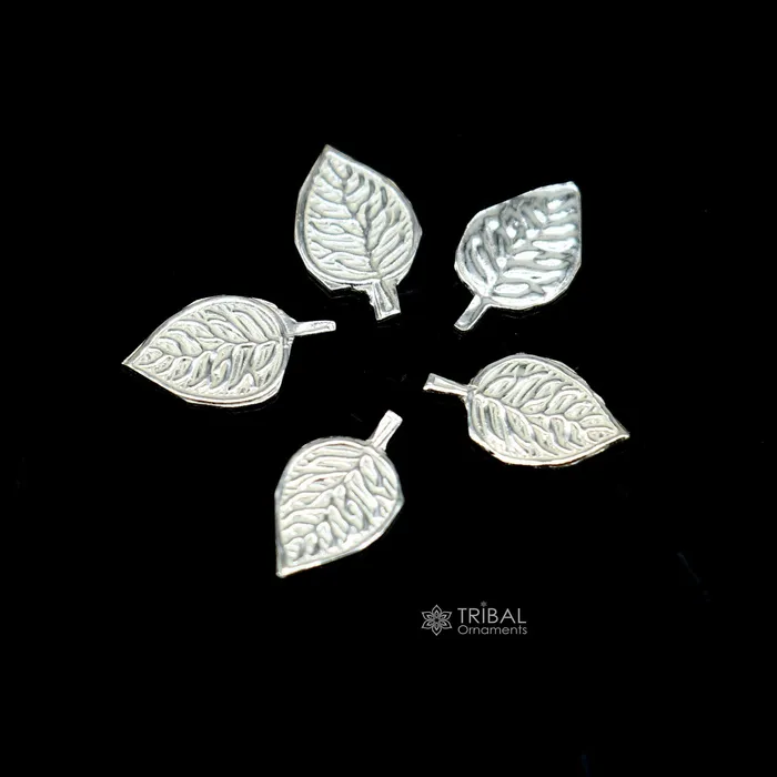 TRIBAL ORNAMENTS Rings 13cm 925 sterling silver handmade small basil rosary leaf tulsi patra worshipping su1105 TRIBAL ORNAMENTS Rings 13cm 925 sterling silver handmade small basil rosary leaf tulsi patra worshipping su1105
