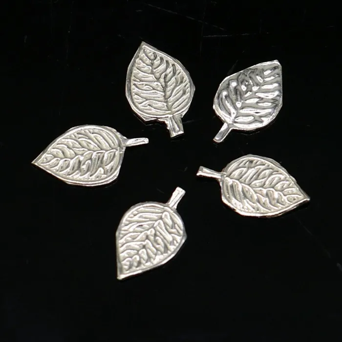 TRIBAL ORNAMENTS Rings 13cm 925 sterling silver handmade small basil rosary leaf tulsi patra worshipping su1105