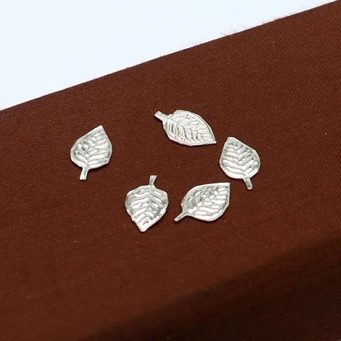 TRIBAL ORNAMENTS Rings 13cm 925 sterling silver handmade small basil rosary leaf tulsi patra worshipping su1105