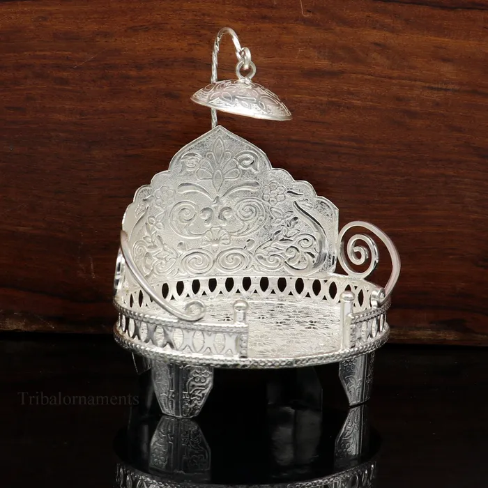 TRIBAL ORNAMENTS Rings 925 pure sterling silver Handmade Divine Singhasan idol Silver throne god statues stand chair temple art puja article india su486 TRIBAL ORNAMENTS Rings 925 pure sterling silver Handmade Divine Singhasan idol Silver throne god statues stand chair temple art puja article india su486