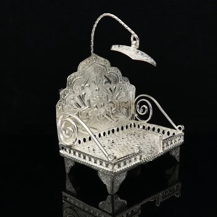 TRIBAL ORNAMENTS Rings 925 pure sterling silver sinhasan God throne god statues stand chair singhasan temple art puja asan chouki article art762