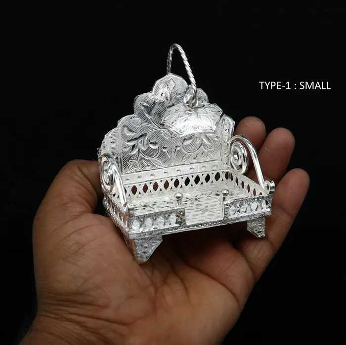 TRIBAL ORNAMENTS Rings 925 pure sterling silver sinhasan God throne god statues stand chair singhasan temple art puja asan chouki article art762