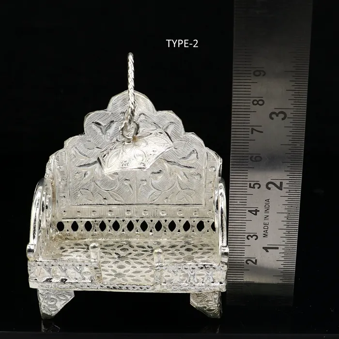 TRIBAL ORNAMENTS Rings 925 pure sterling silver sinhasan God throne god statues stand chair singhasan temple art puja asan chouki article art762