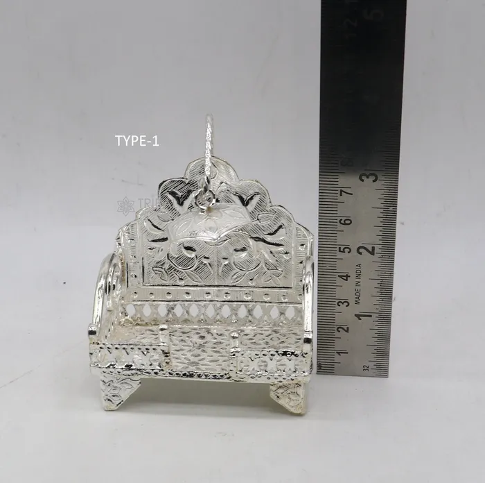TRIBAL ORNAMENTS Rings 925 pure sterling silver sinhasan God throne god statues stand chair singhasan temple art puja asan chouki article art762