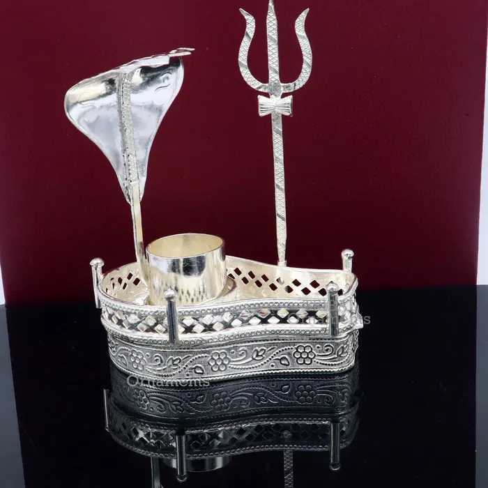 TRIBAL ORNAMENTS Rings 925 sterling silver handmade lord shiva lingam stand jalheri with panchmukhi snake 5 face snake and trident mahakal lingam stand su787 TRIBAL ORNAMENTS Rings 925 sterling silver handmade lord shiva lingam stand jalheri with panchmukhi snake 5 face snake and trident mahakal lingam stand su787