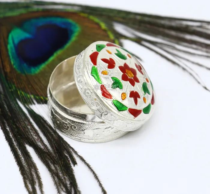 TRIBAL ORNAMENTS Rings 925 sterling silver unique antique design handmade brides eyes kajal box surma box kumkum sindur box small trinket box article stb779 TRIBAL ORNAMENTS Rings 925 sterling silver unique antique design handmade brides eyes kajal box surma box kumkum sindur box small trinket box article stb779