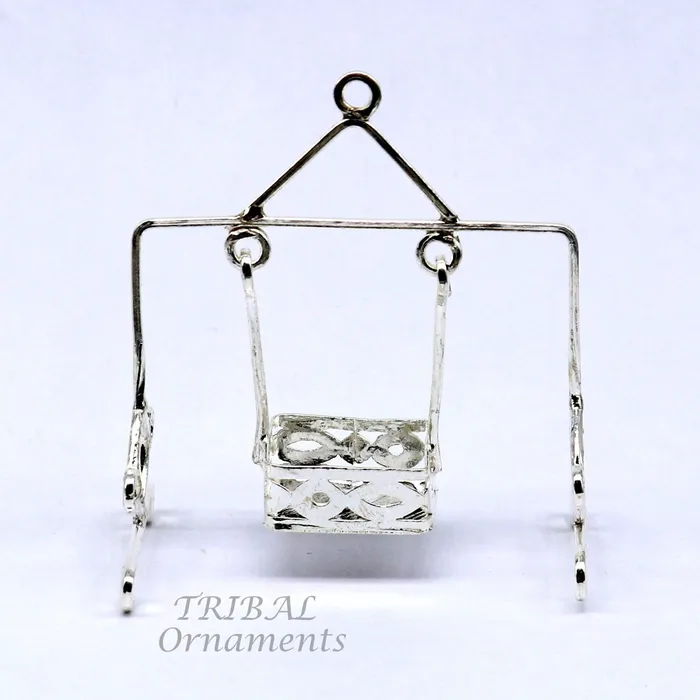 TribalOrnaments Necklaces 925 sterling silver handmade light weight Laddu Gopala jhula Krishna swing child krishna palana silver jhula laddu gopal jhula su957