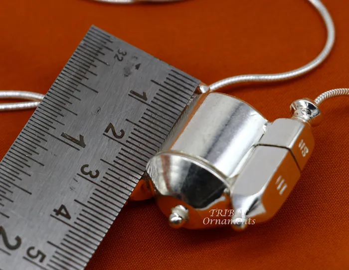 TribalOrnaments Necklaces Sterling silver stylish vintage antique designer Idol shiva lingam box pendant casket box pendant for shiva lingam ethnic inidia set495