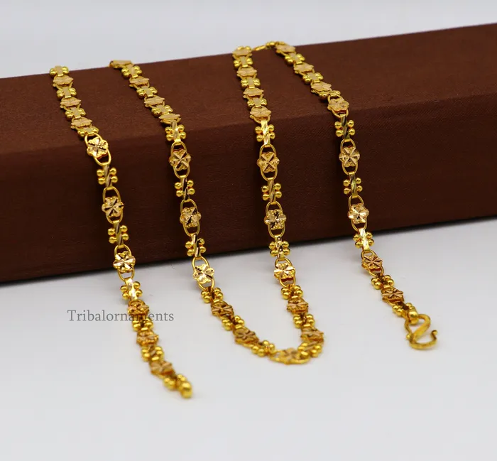 Vintage floral design Handmade Genuine 22 karat yellow gold gorgeous chain stylish chain gifting royal jewelry from india ch261 TRIBAL ORNAMENTS Rings Vintage floral design Handmade Genuine 22 karat yellow gold gorgeous chain stylish chain gifting royal jewelry from india ch261 TRIBAL ORNAMENTS Rings