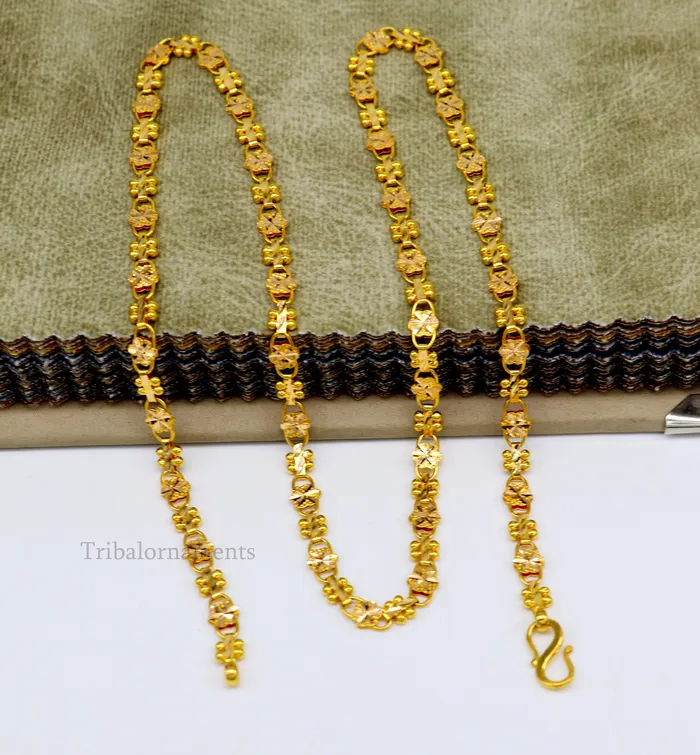 Vintage floral design Handmade Genuine 22 karat yellow gold gorgeous chain stylish chain gifting royal jewelry from india ch261 TRIBAL ORNAMENTS Rings Vintage floral design Handmade Genuine 22 karat yellow gold gorgeous chain stylish chain gifting royal jewelry from india ch261 TRIBAL ORNAMENTS Rings