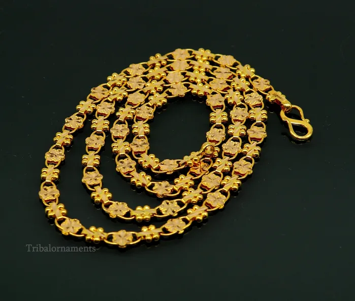 Vintage floral design Handmade Genuine 22 karat yellow gold gorgeous chain stylish chain gifting royal jewelry from india ch261 TRIBAL ORNAMENTS Rings Vintage floral design Handmade Genuine 22 karat yellow gold gorgeous chain stylish chain gifting royal jewelry from india ch261 TRIBAL ORNAMENTS Rings