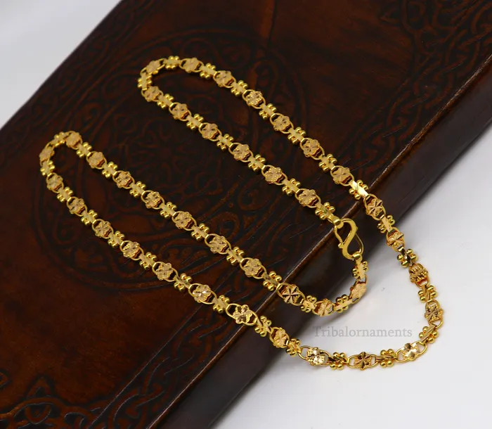 Vintage floral design Handmade Genuine 22 karat yellow gold gorgeous chain stylish chain gifting royal jewelry from india ch261 TRIBAL ORNAMENTS Rings Vintage floral design Handmade Genuine 22 karat yellow gold gorgeous chain stylish chain gifting royal jewelry from india ch261 TRIBAL ORNAMENTS Rings