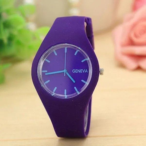 W55 Purple Silicone Collection Quartz Watch 01 Watches