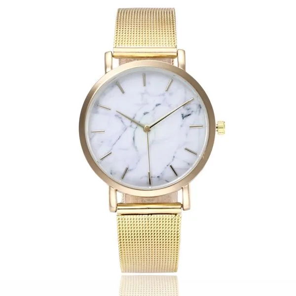 Watches 01 W203 Gold Mesh Crackle Collection Quartz Watch