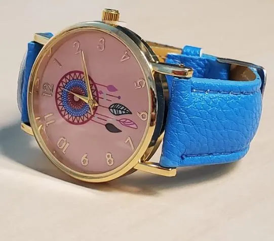 Watches POLLY W565 Fashion Blue Pink Face Dreamcatcher Collection Quartz Watch
