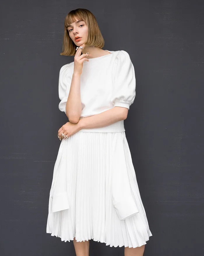 White Venus Dress ADEAM Rings