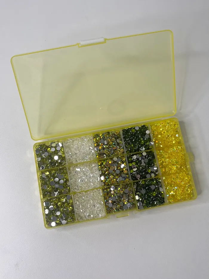 Yellow Rhinestone Kit Twisted Moon Jewelry Earrings